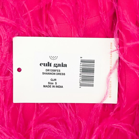 Cult Gaia Shannon Feather-embellished Dress Qajar Rose Pink - Picture 11 of 12